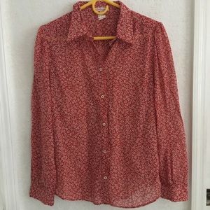 BEAUTIFUL LEAF PRINT VINTAGE MK BUTTON UP SHIRT